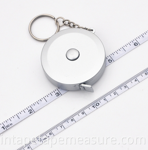 150cm/60inch silver modern measure measuring tape keychain retractable hook special tape measure with level and key chain